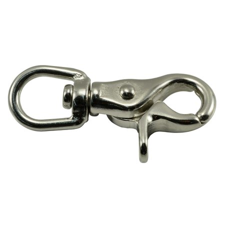 MIDWEST FASTENER 3/8" 316 Stainless Steel Swivel Trigger Snap Hooks 2PK 35765